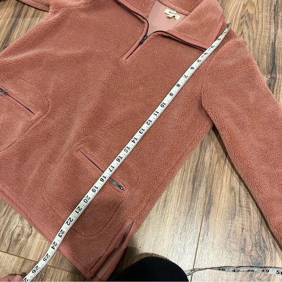 Madewell Sherpa Pullover Quarter Zip Sweatshirt - Picture 4 of 7